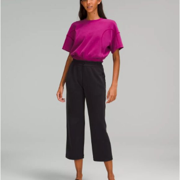 Lululemon Magenta Cropped Top Softstreme Short Sleeve - Picture 4 of 16